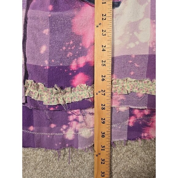 OOAK Upcycled Flannel Shacket Shirt Skeleton The Reader Book Lover Cozy Sz 2XL - Picture 5 of 12